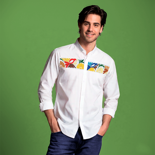 PRE-ORDEN - Alebrije Manga Larga- Camisa de caballero con bordados mexicanos