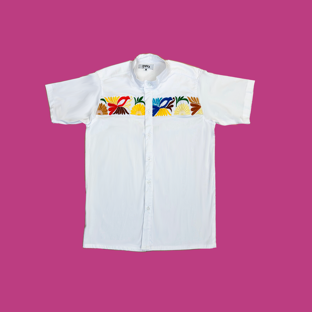 Alebrije Manga Corta - Camisa de caballero con bordados mexicanos